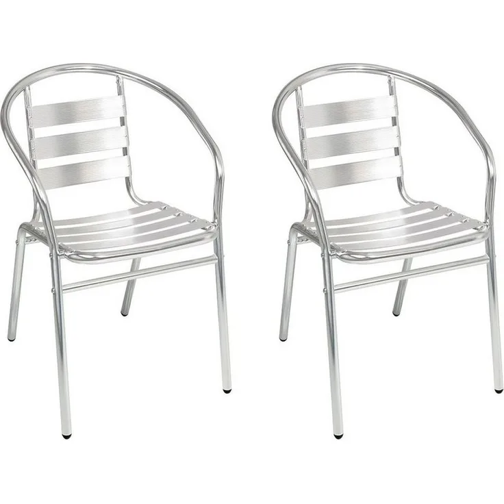 2 Stück stabile Aluminuim Bistrostühle Gartenstuhl stapelbar