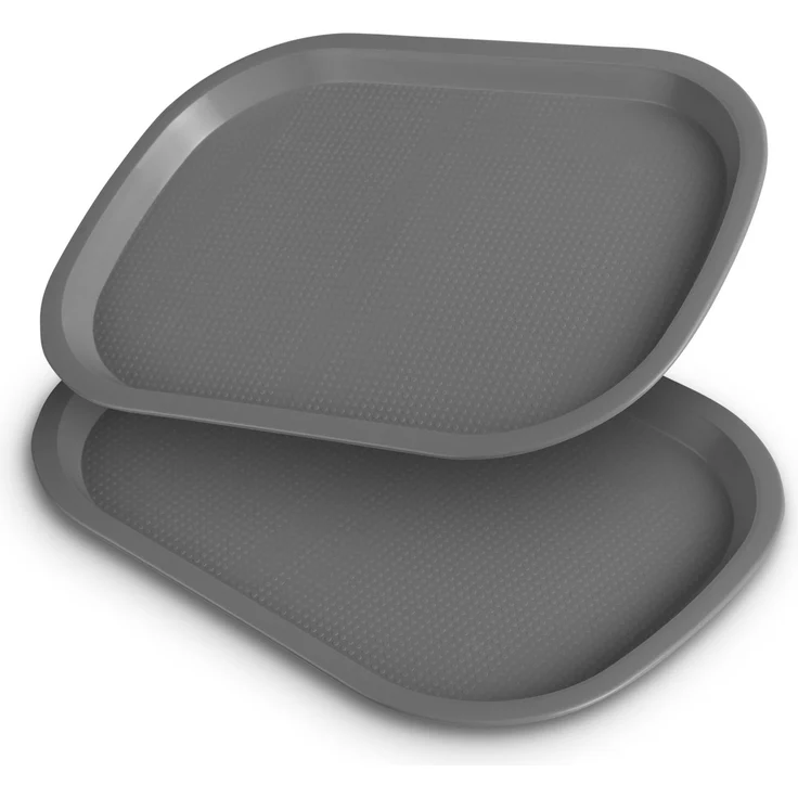 Tablett Kunststoff - 37,7cm x 27,7cm Grau 2er-Pack – Bild 1