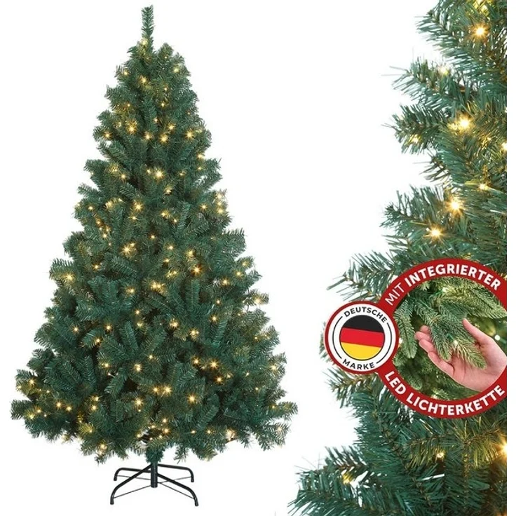 LETGOSPT Künstlicher Weihnachtsbaum Künstlicher Weihnachtsbaum für Zuhause, 120 cm mit 150 LED-Lichterkette, 400 Zweige, Perfekt für Tisch, Fensterbank & Mini-Deko – Bild 4