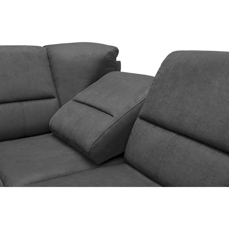 Ecksofa >Ludwigshafen< in 1217 Toro schwarz, Mikrofaser - 236x113x275cm (BxHxT) – Bild 4