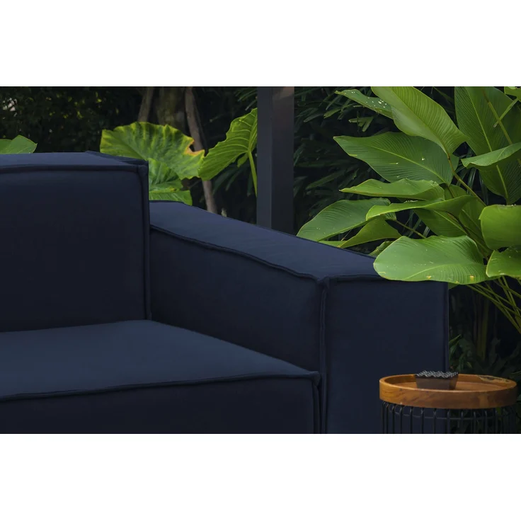 Dmora Rodonite Sessel, Wohnzimmersessel, 100 % Made in Italy, Relaxsessel aus gepolstertem Stoff, 160 x 95 x 70 cm, Blau – Bild 4