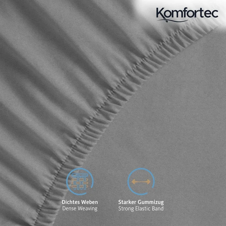 Komfortec 2er Pack Jersey Spannbettlaken 140x200 cm, 100% Baumwolle, Doppelpack Spannbettuch – Bild 2