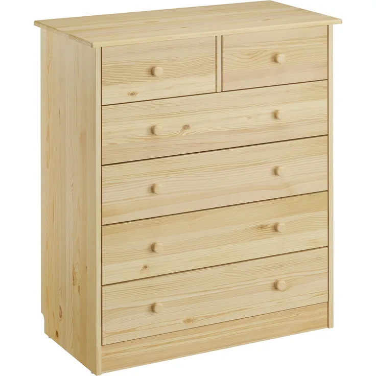Erst-Holz Kommode Highboard Anrichte Kiefer natur 2+4 Schubladen 90. 50-13