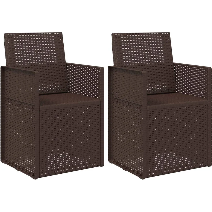 vidaXL Garten Esszimmerstühle 2 pcs Braun PP 899962 – Bild 2