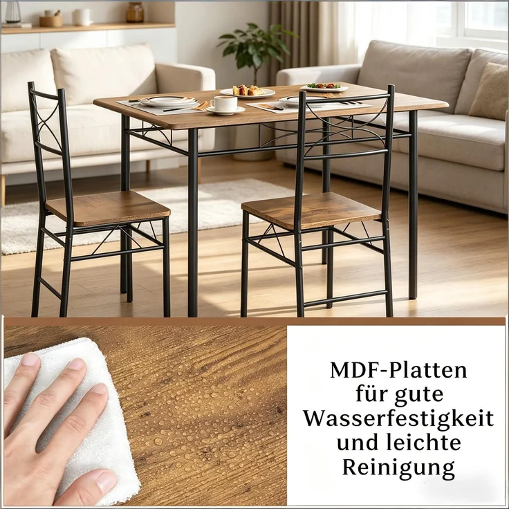 Moderne Essmöbel-Set,Modernes Design Esszimmer-Tisch und Essstühle,Balkon Essmöbel Set,Bistro Essmöbel Set(nur mit Esstisch und die Essstühle) – Bild 4