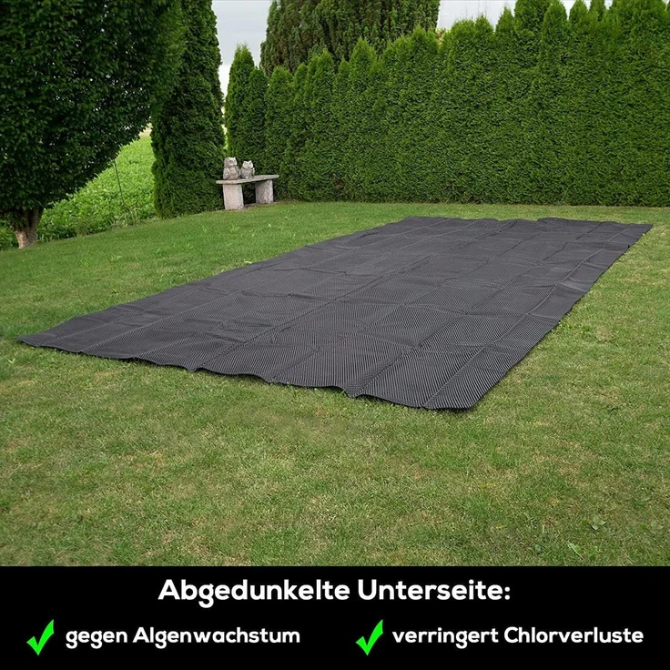 Poolpanda Pool Solarfolie 260 x 160 cm Premium rechteckig | schwarz/blau | 400 my | 12 mm Luftblasen – Bild 5
