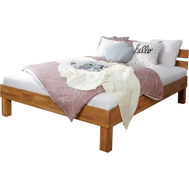 Doppelbett Futonbett "Luis" 140x200 Eiche massiv