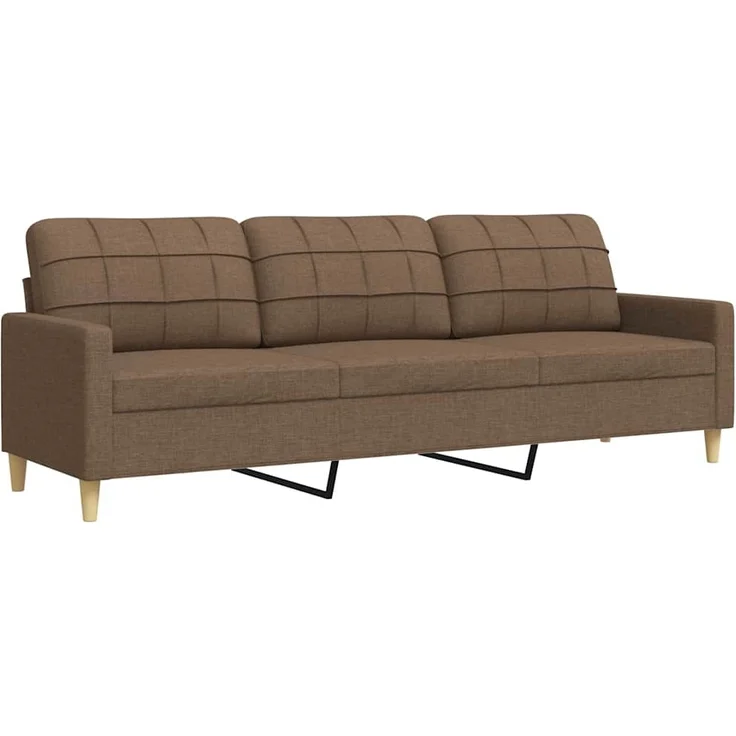 vidaXL 3-Sitzer-Sofa Braun 210 cm Stoff 4007417 – Bild 1
