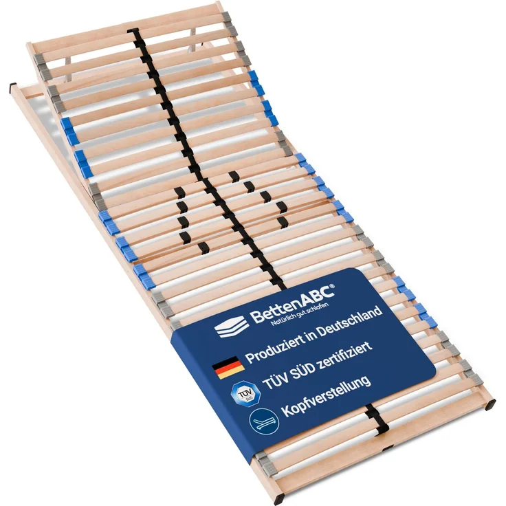 MaDeRa 7-Zonen-Lattenrost – 3 verschiedene Ausführungen, zur Selbstmontage, Größe: 120x220 - Kopfteilverstellung