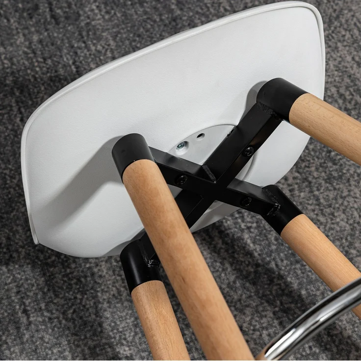 Barhocker 2er-Set 38,5x42,5x91 cm in Weiß mit Rückenlehne und Fußstütze – Bild 6