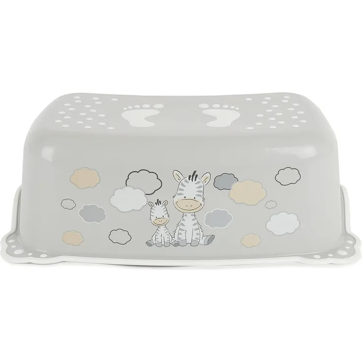 Bieco Kinder Tritthocker Zebra, Anti Rutsch Funktion | einstufig, Höhe 14cm | Größe 42x28 cm | Tritthocker Kinder | Hocker Kinder Bad | Tritt Kinder | Tritthocker Kinder 2 Stufen | Kinderhocker Bad