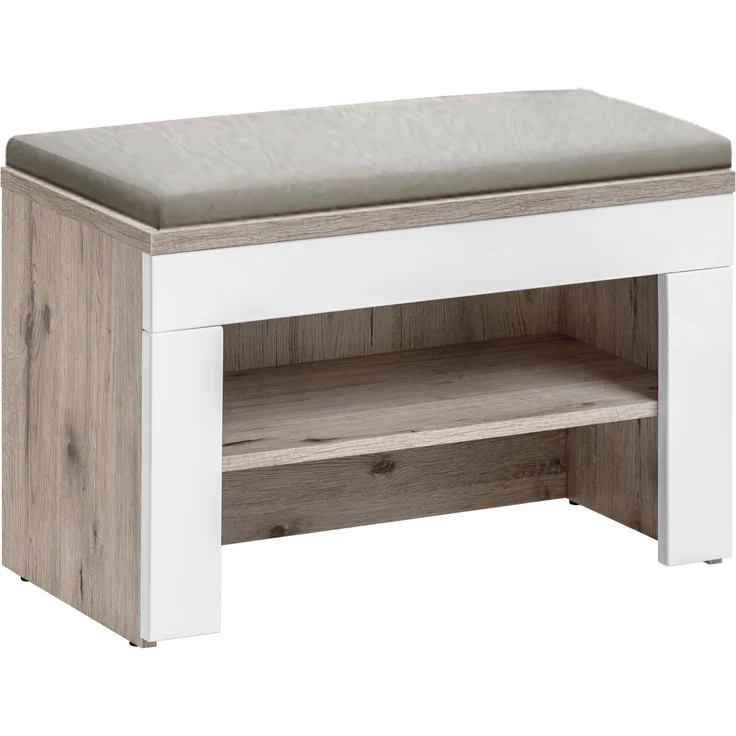 Diele Schuhschrank Gustavo mit Beige Kissen 60 x 48 x 35