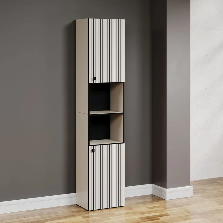 Badezimmer Hochschrank Bliss in grau 40 x 186 cm – Bild 3