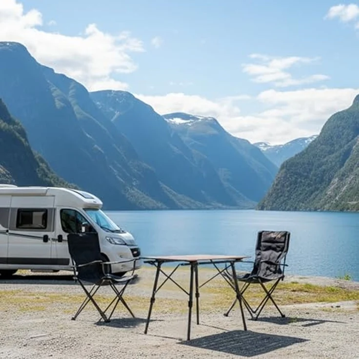 osoltus Camping Klapptisch Alu Tisch Fjord 90 cm x 59 cm höhenverstellbar – Bild 2