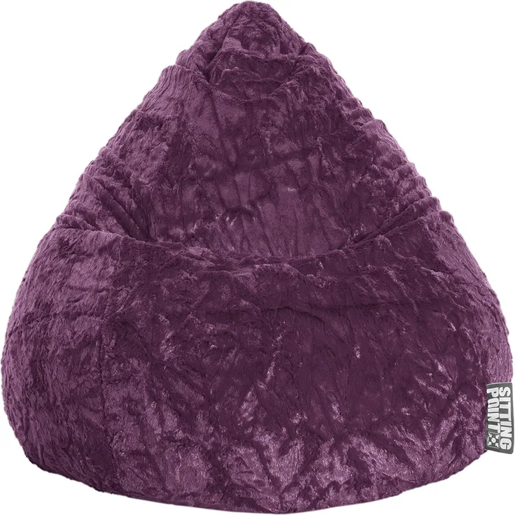 SITTING POINT only by MAGMA Sitzsack Fluffy L ca. 120 Liter aubergine (bis ca. 7 Jahre)