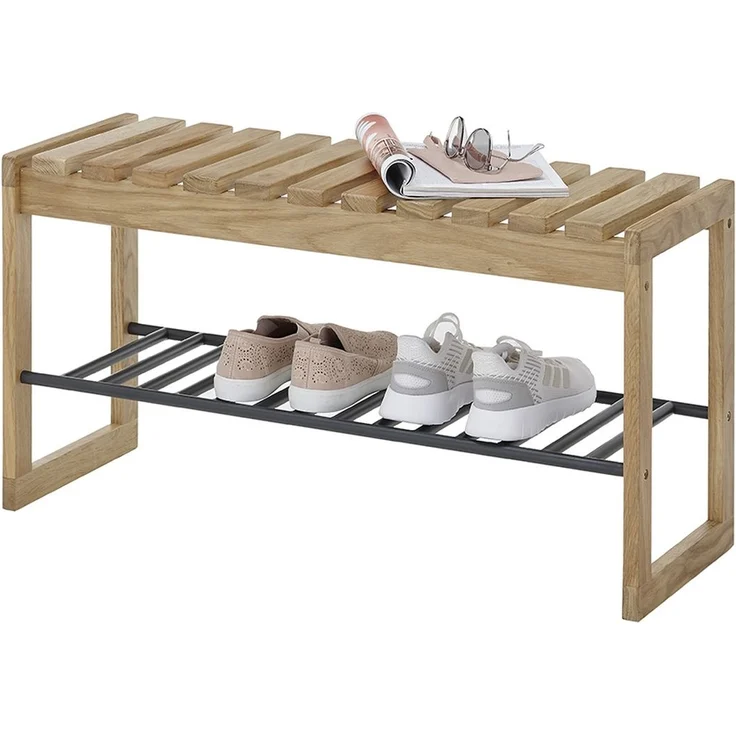 Garderoben-Set >BANTRY< in naturfarben, Eiche massiv geölt - 88x45x30cm (BxHxT) – Bild 3