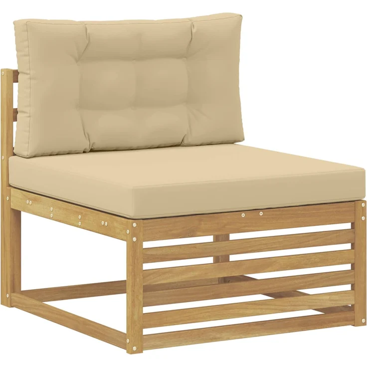 vidaXL Outdoor-Sofagarnitur 4 pcs Weiß und Beige 250 x 170,5 x 73 cm 3390408 – Bild 3