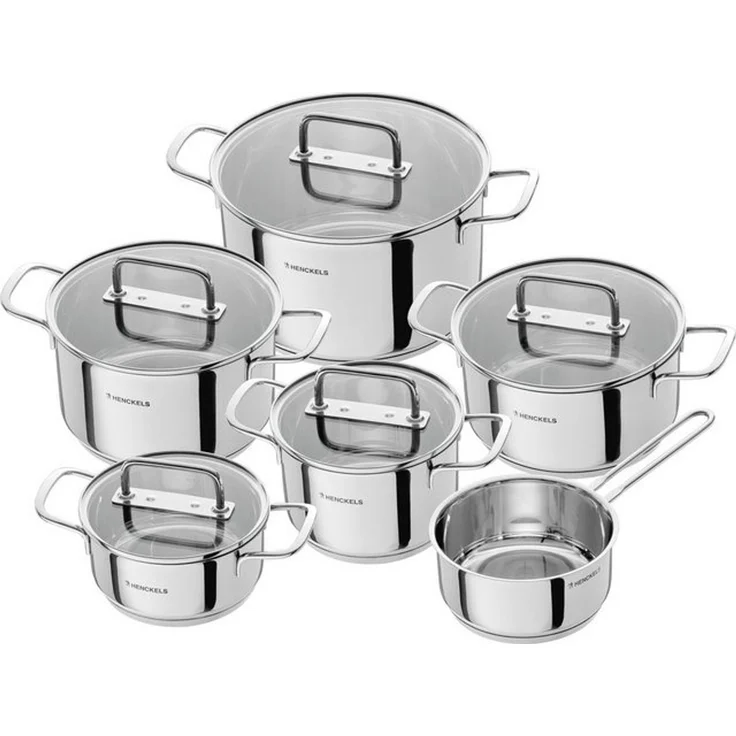 HENCKELS by ZWILLING Topf-Set Fall, Edelstahl (Set, 11-tlg), Hochwertiger Edelstahl, Induktionsgeeignet, Glasdeckel – Bild 4