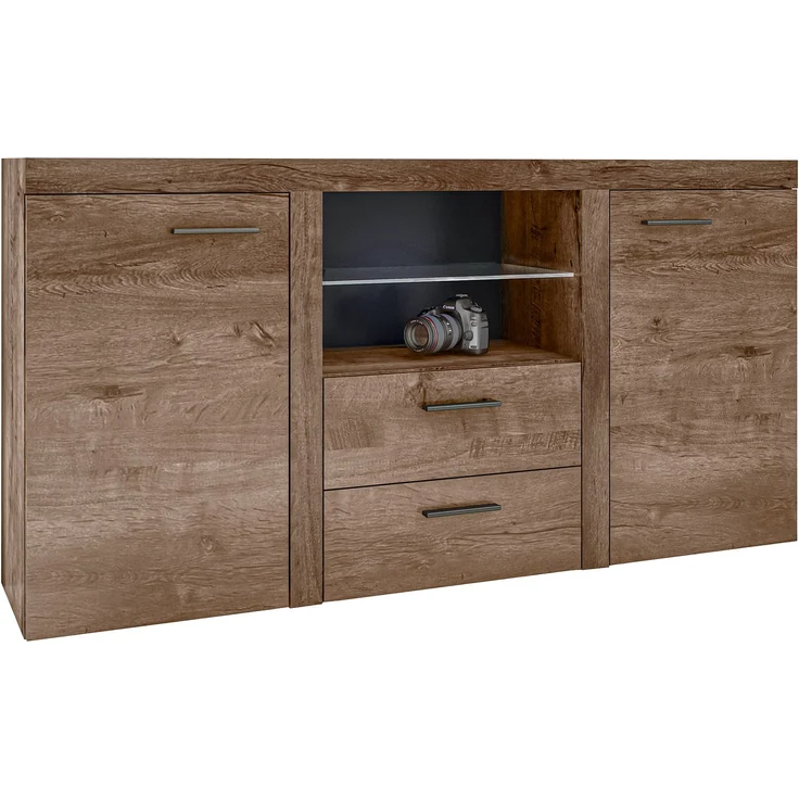 AX LIVING Schubladenschrank Kommode Spacoro 2F2S Modern Eiche Lefkas – Bild 2