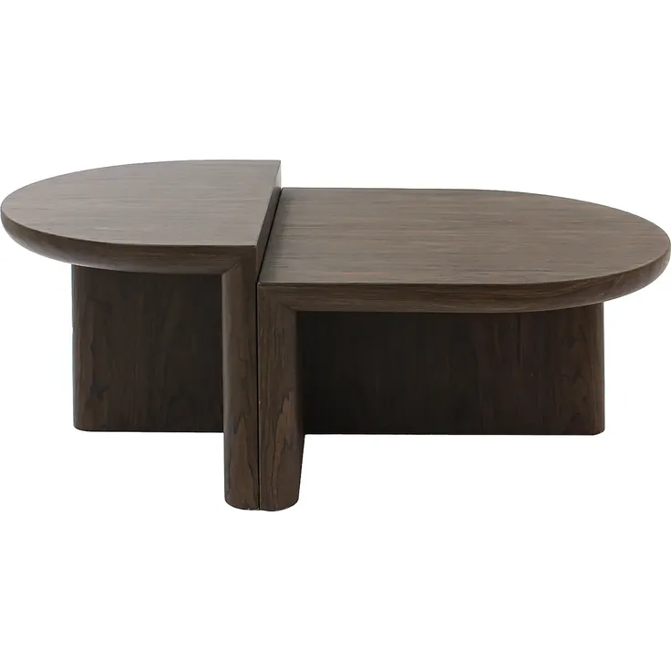 Vente-unique - VARAJA Couchtisch Holz, Platte Braun - B 60 cm x H 37 cm x L 100 cm – Bild 2