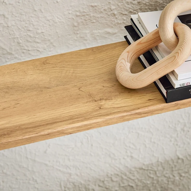 SoBuy FSB19-E Konsolentisch Flur, Metall, Pulverbeschichtung, Helle Eiche, 120 x 65 x 20 cm – Bild 5