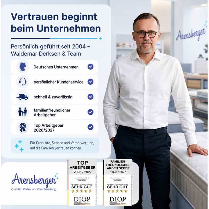 Arensberger Kindermatratze Babymatratze NORA | 70x140cm | Bezug waschbar & abnehmbar | punktelastischer Gelschaum | Jugendmatratze, allergikerfreundlich premium Bezug – Bild 3