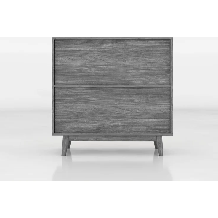 DESVIAE Sideboard Grau aus Holzwerkstoff – 79x78x39,5 cm – Papierseil-Geflecht, verstellbarer Fachboden – Bild 9