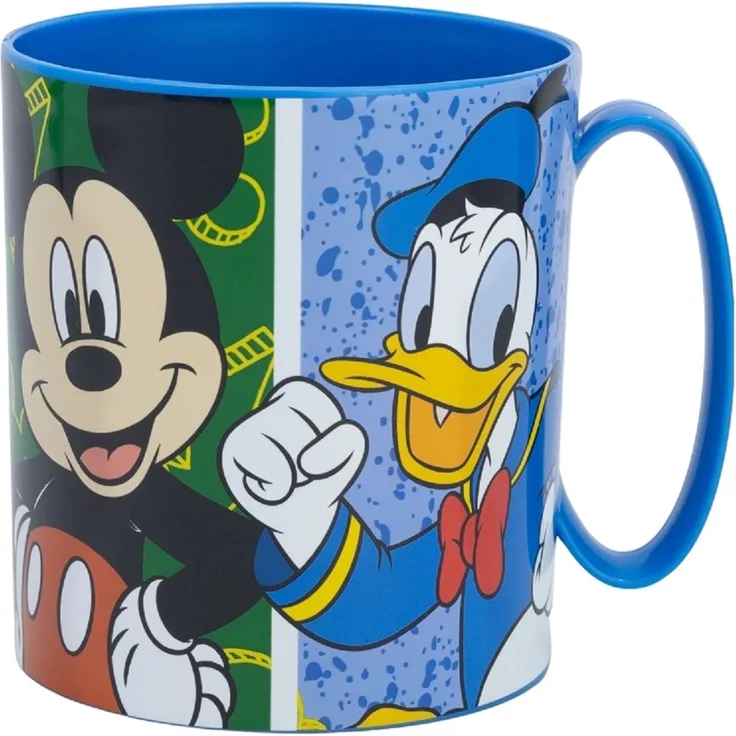 Disney Mickey Mouse Becher Mikrowellengeeigneter Kunststoffbecher 390 ml – Motivbecher für Kinder