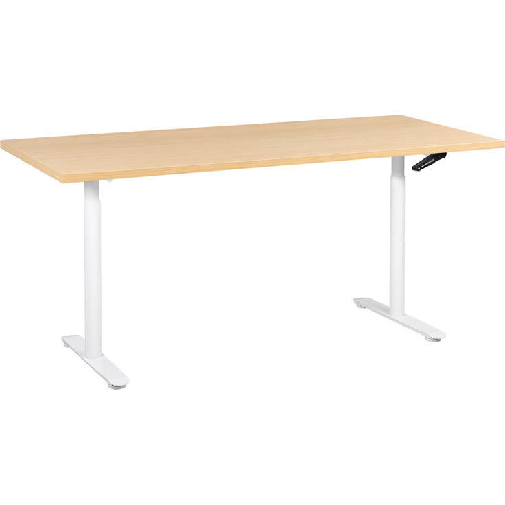 Schreibtisch manuell höhenverstellbar DESTINAS Hellbraun Weiß 180 cm 72 cm