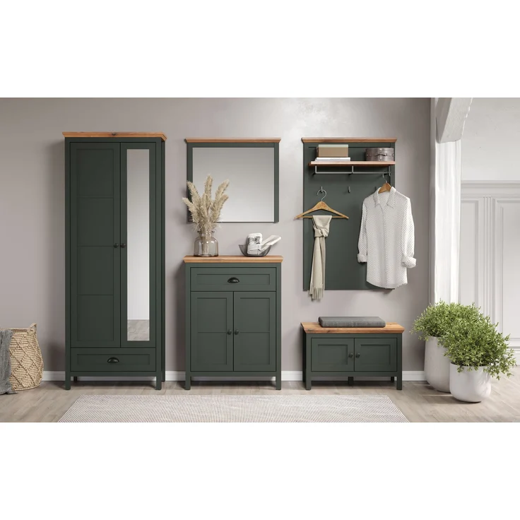 Garderobe Set Stanton in grün und Eiche Landhaus 260 x 198 cm – Bild 8