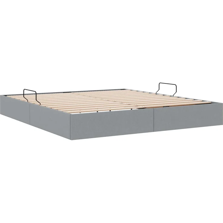 vidaXL Ottoman Bettgestell mit Speicher Hellgrau 180 x 200 cm Stoff 3442838 – Bild 9
