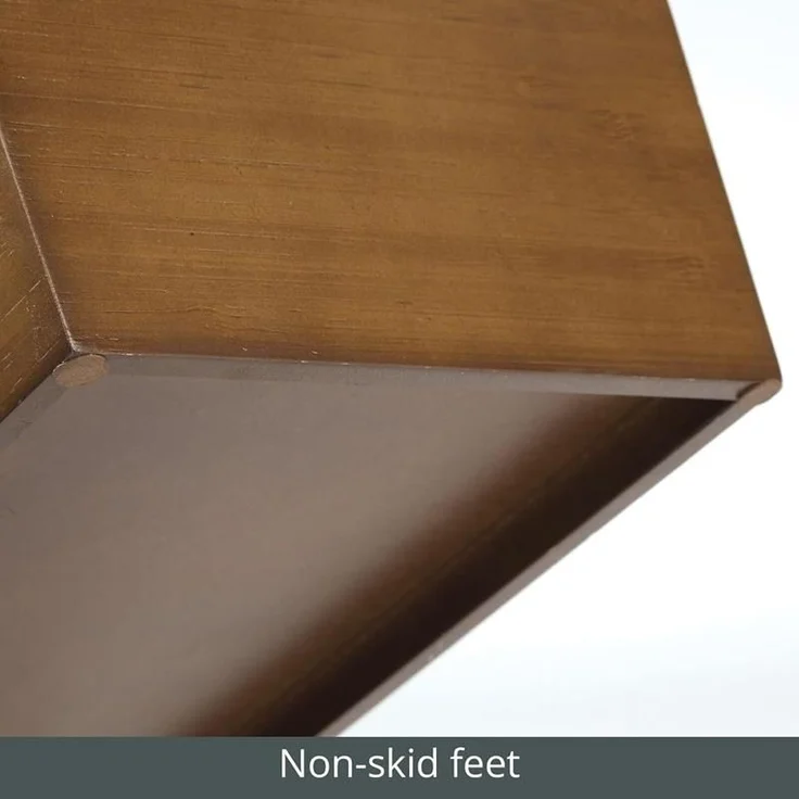 Stilvoller Abfalleimer Mülleimer mDesign Bambusoptik stabile Holzfaser braun – Bild 4
