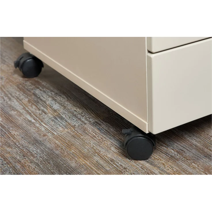 Rollcontainer Glenn, Holzwerkstoff, Braun, Grau, 45 x 66 x 55 cm – Bild 5