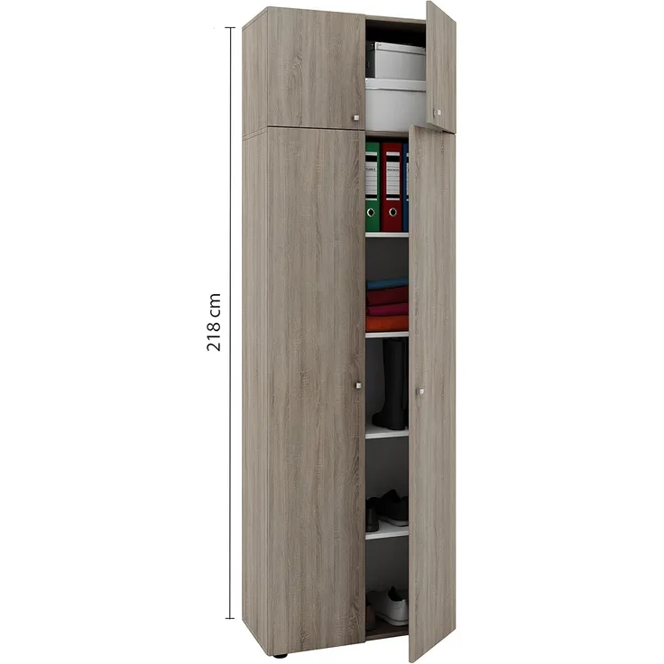 VCM Mehrzweckschrank VANDOL I BHT 70x218x40 cm Flurschrank Garderobenschrank Dielenschrank Diningtisch