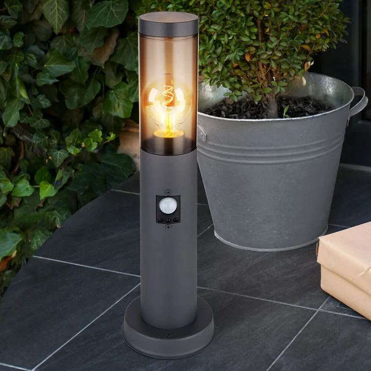 2er Set Sockelleuchte, Bewegungsmelder, anthrazit, H 45 cm – Bild 4