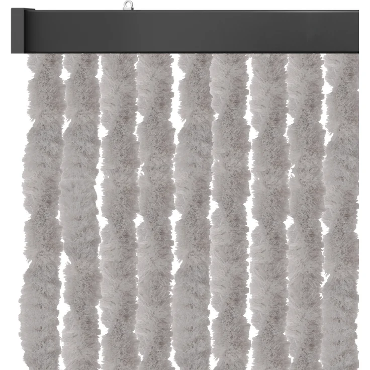 Flauschvorhang 100x200 ( Grau ), perfekter Insekten- und Sichtschutz für Ihre Balkon- und Terrassentür, viele Farben – Bild 1