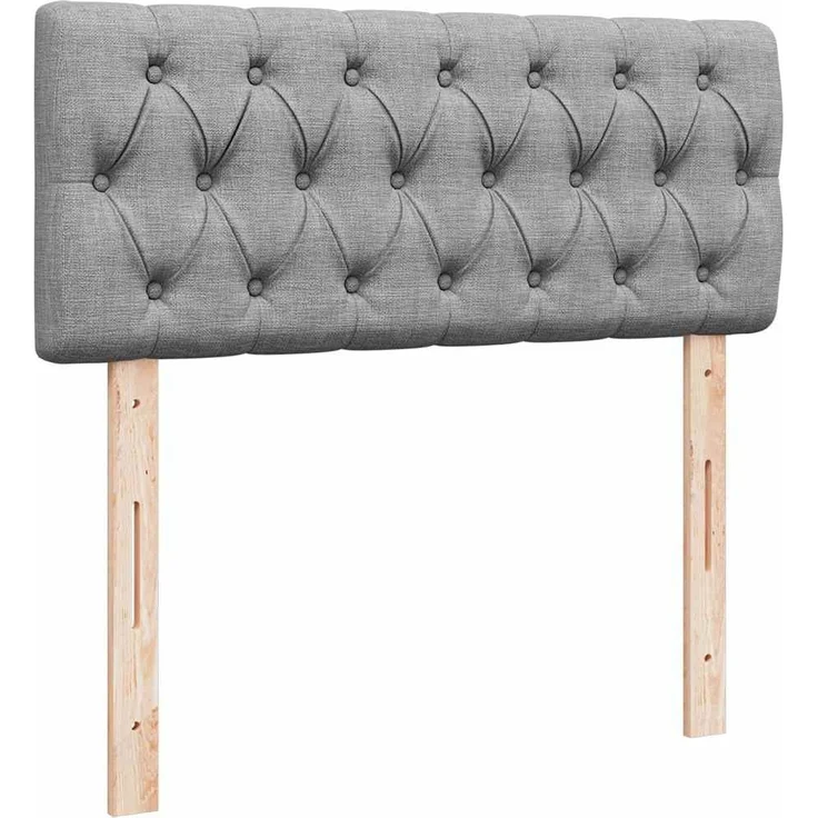 vidaXL Ottoman-Bett mit Matratze & LEDs Hellgrau 120x200 cm Stoff 3312381 – Bild 9