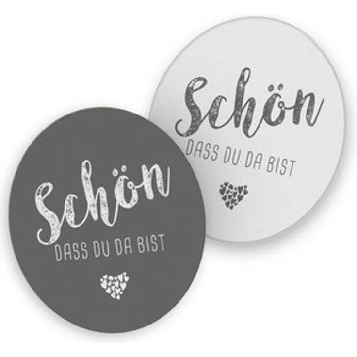 itenga Bierdeckel itenga 40x Bierdeckel Untersetzer "Schön dass du da bist" taubengrau g – Bild 6