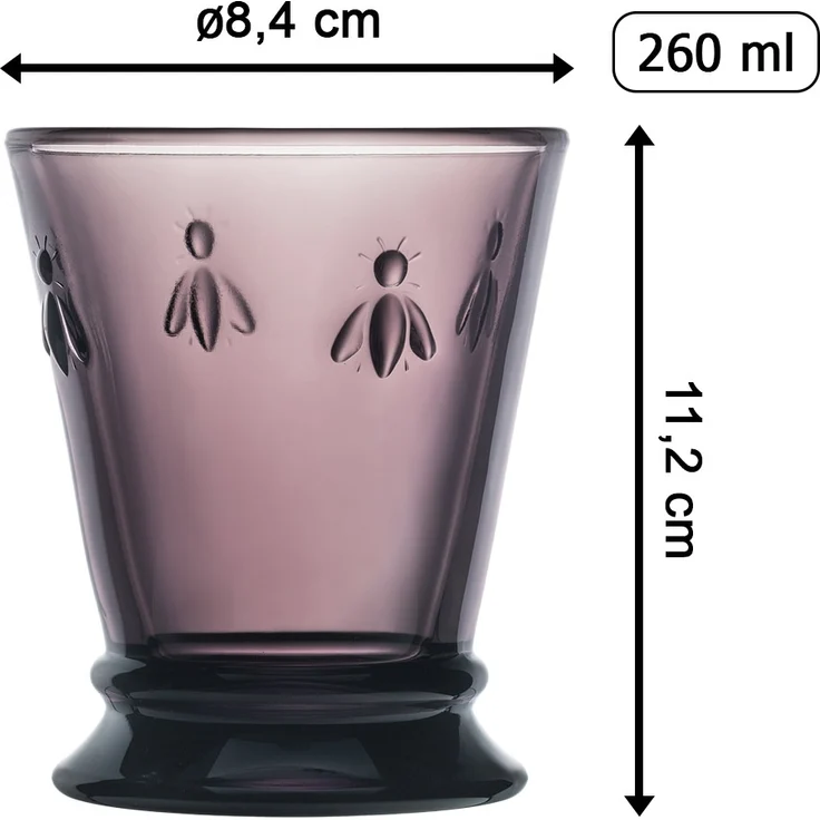 La Rochère Biene Abeille Wasserglas 260 ml 4er Set farbig – Bild 2
