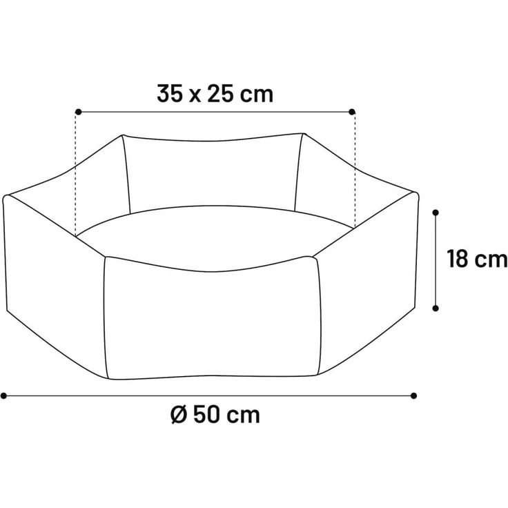 FLAMINGO Hundebett mit Reißverschluss Ziva Sechseckig 50x18 cm Ocker 444297 – Bild 5