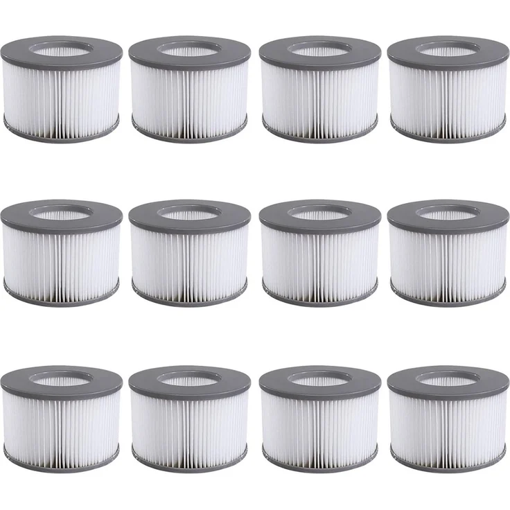 FELIXLEO Pool-Filterkartusche 12er-Pack Filterkartuschen für MSpa Whirlpool Aufblasbare Pools – Bild 1