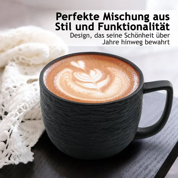 MiaMio Tasse 4er Kaffeetassen Set aus Keramik Kaffeebecher - Oasis Collection, 4-tlg. – Bild 3