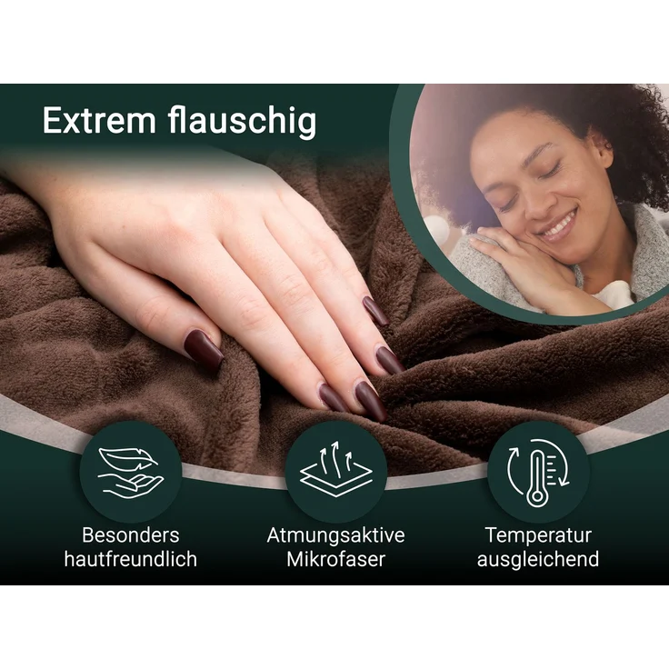 ZOLLNER Kuscheldecke, 150x200 cm, braun (schoko) – Bild 3