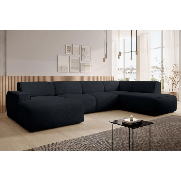 AX LIVING XXL Sofa U Form Didim Dunkelgrau 378cm breit modern & großzügig R – Bild 1