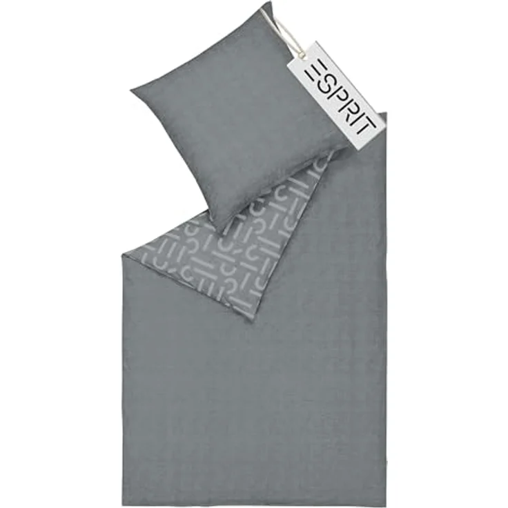 Esprit Bettwäsche FLANELL Winter Bettwäsche, Baumwolle, 1 teilig, 135 x 200 cm in Grau – Bild 4