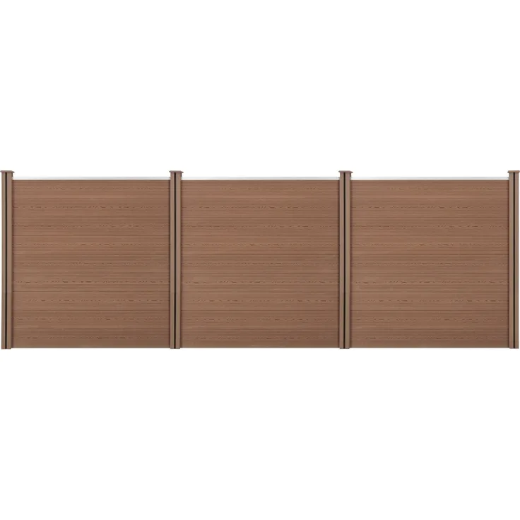 Gartenzaun Getafe WPC mit Pfosten 183x531 cm Braun neu. holz