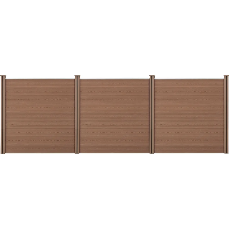 Gartenzaun Getafe WPC mit Pfosten 183x531 cm Braun neu. holz – Bild 1