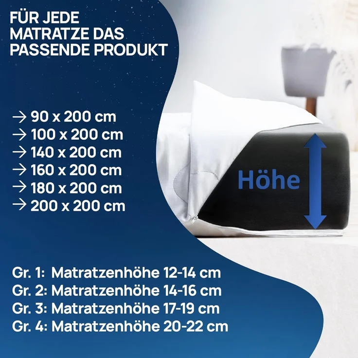 LILENO HOME Matratzenbezug 100x200 cm Reißverschluss - waschbarer Matratzenschoner aus Microfaser ideal für Allergiker - extra weicher Schonbezug für Matratzen (rundum) Höhe 14-16 cm – Bild 7
