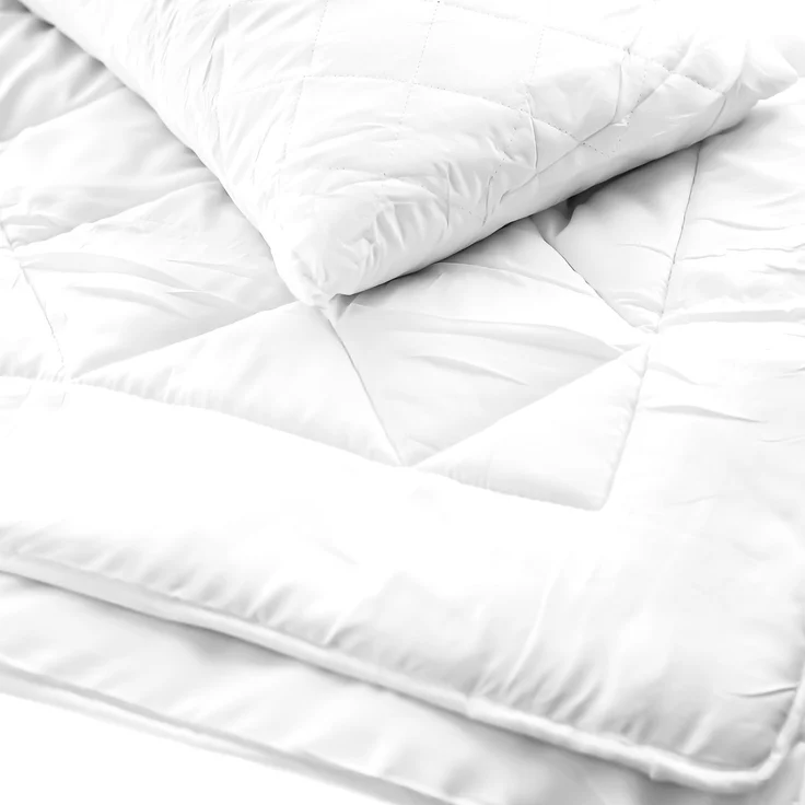 Steppdecke mit Füllung in weiß – atmungsaktive Sommerbettdecke 240 x 220 cm – Bild 3