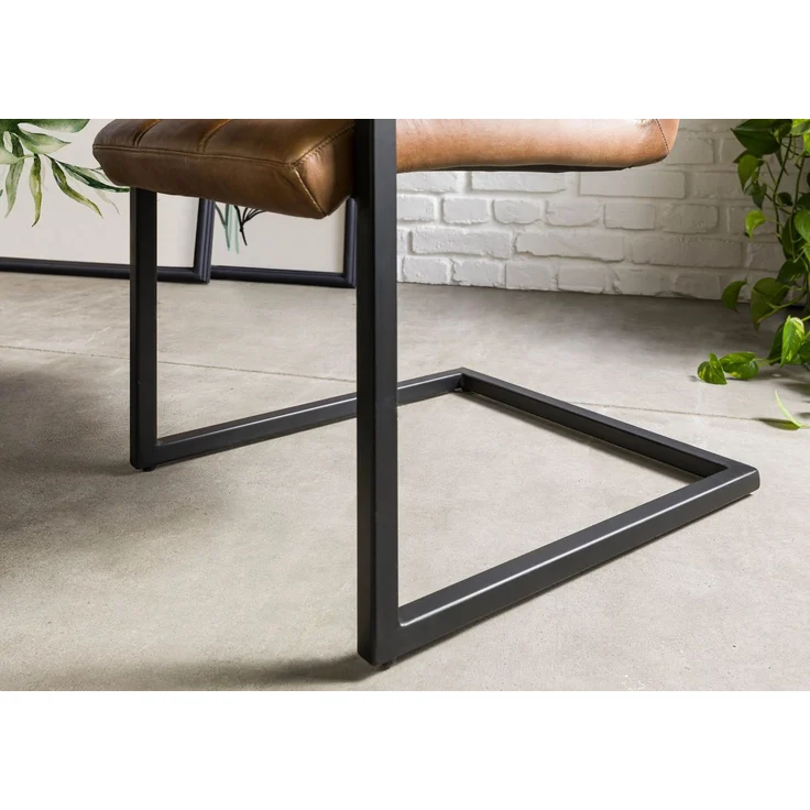 IRON LABEL Stuhl #24 51x62x79 braun Echtleder – Bild 6